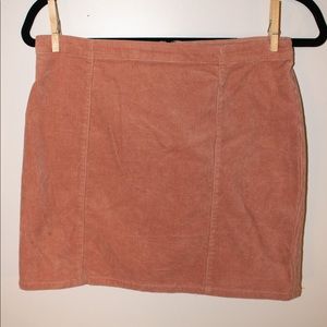 pink corduroy mini skirt